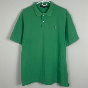 Vineyard Vines Green Short Sleeve Polo Shirt‎ Mens Size Large Cotton Golf Tennis